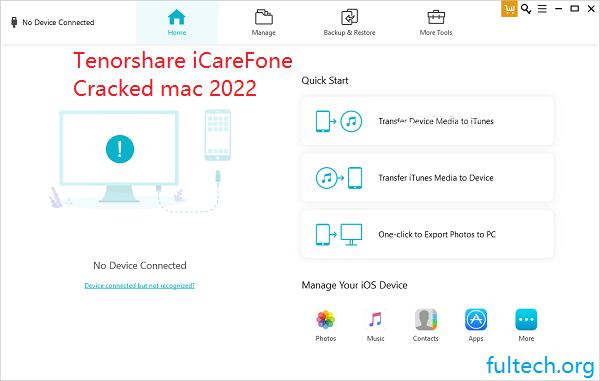 Tenorshare iCareFone Crack + Key Free Download